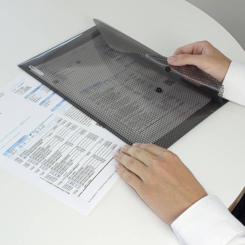 RAPESCO® Dokumentenmappe Blickschutz DIN A4 mit Klappe, Packung: 5 Stück