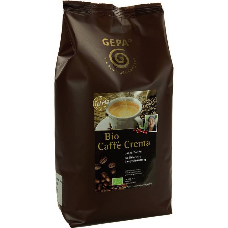 GEPA bio&fair Caffè Crema, 1.000 g, Bohnen