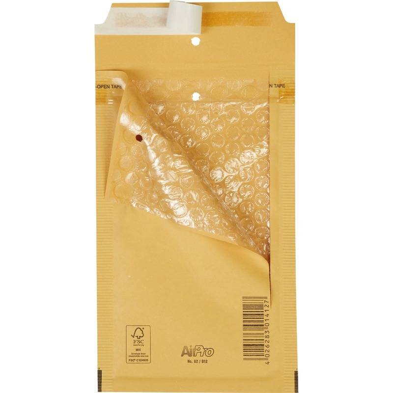 Bong Luftpolstertasche AirPro B12, Innenmaß: 120 x 215 mm, braun, Pack 200 Stück