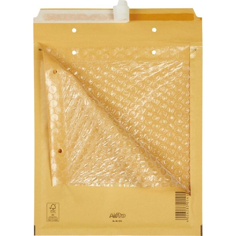 Bong Luftpolstertasche AirPro B15, Innenmaß: 220 x 265 mm, braun, Pack 100 Stück