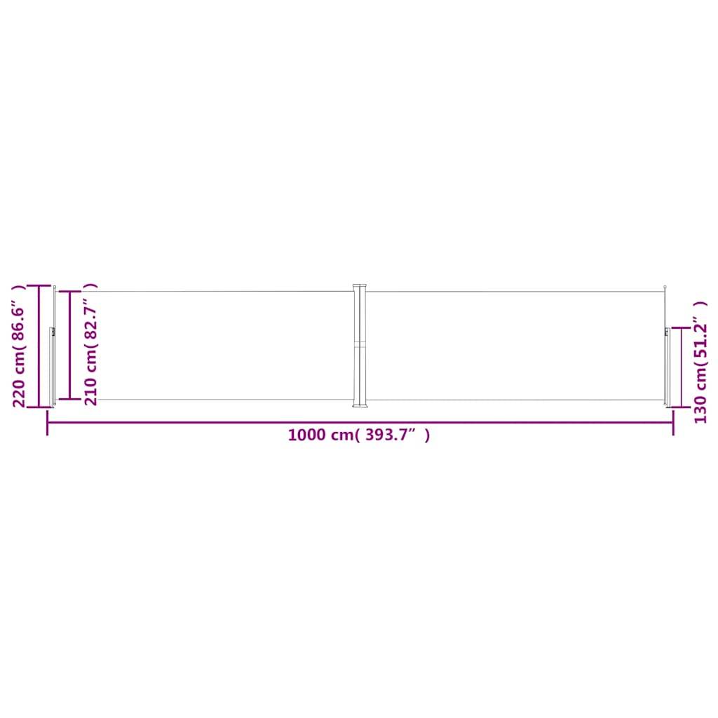 vidaXL Seitenmarkise Ausziehbar Blau 220x1000 cm