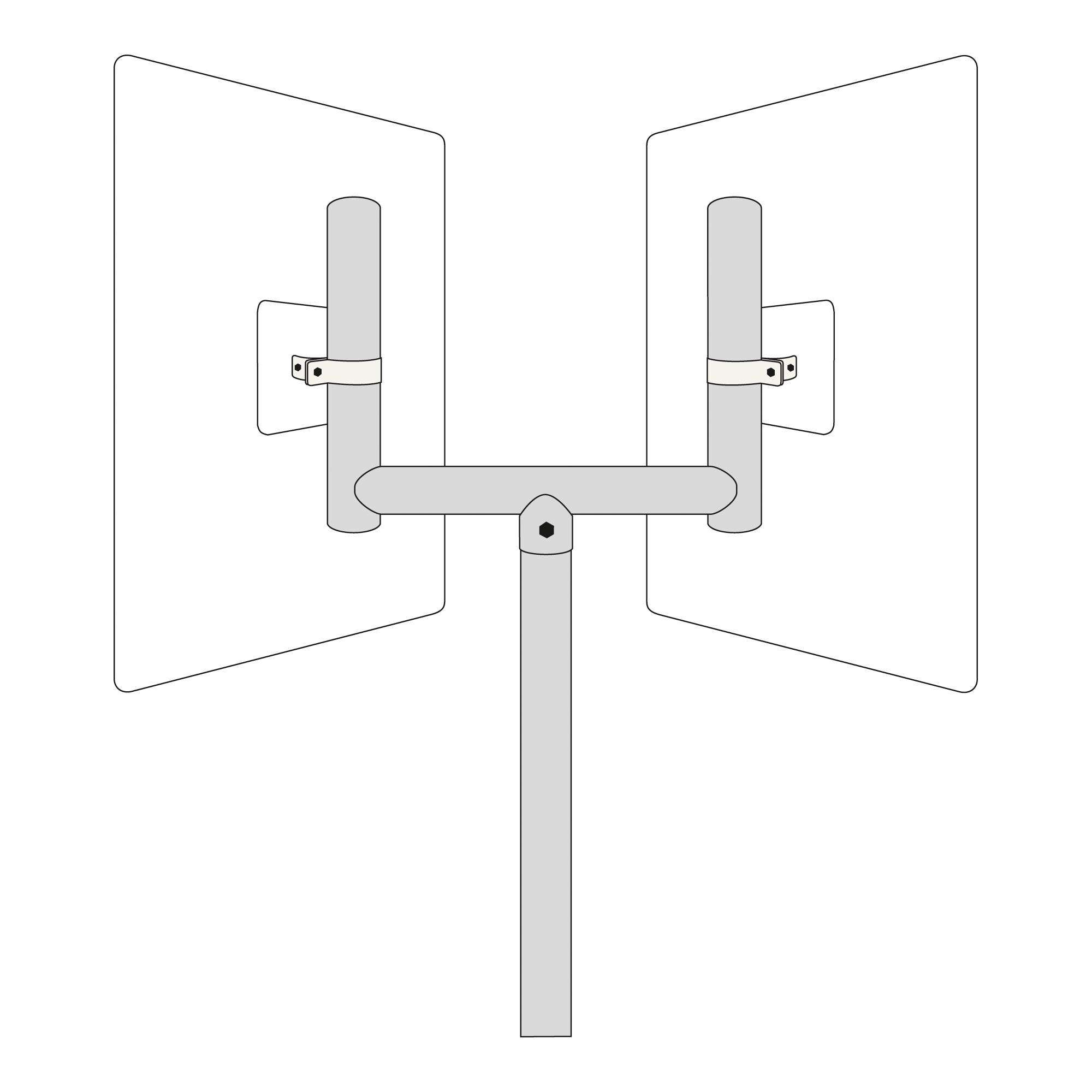 Gabelaufsatz f. Verkehrsspiegel 400 X 600 mm