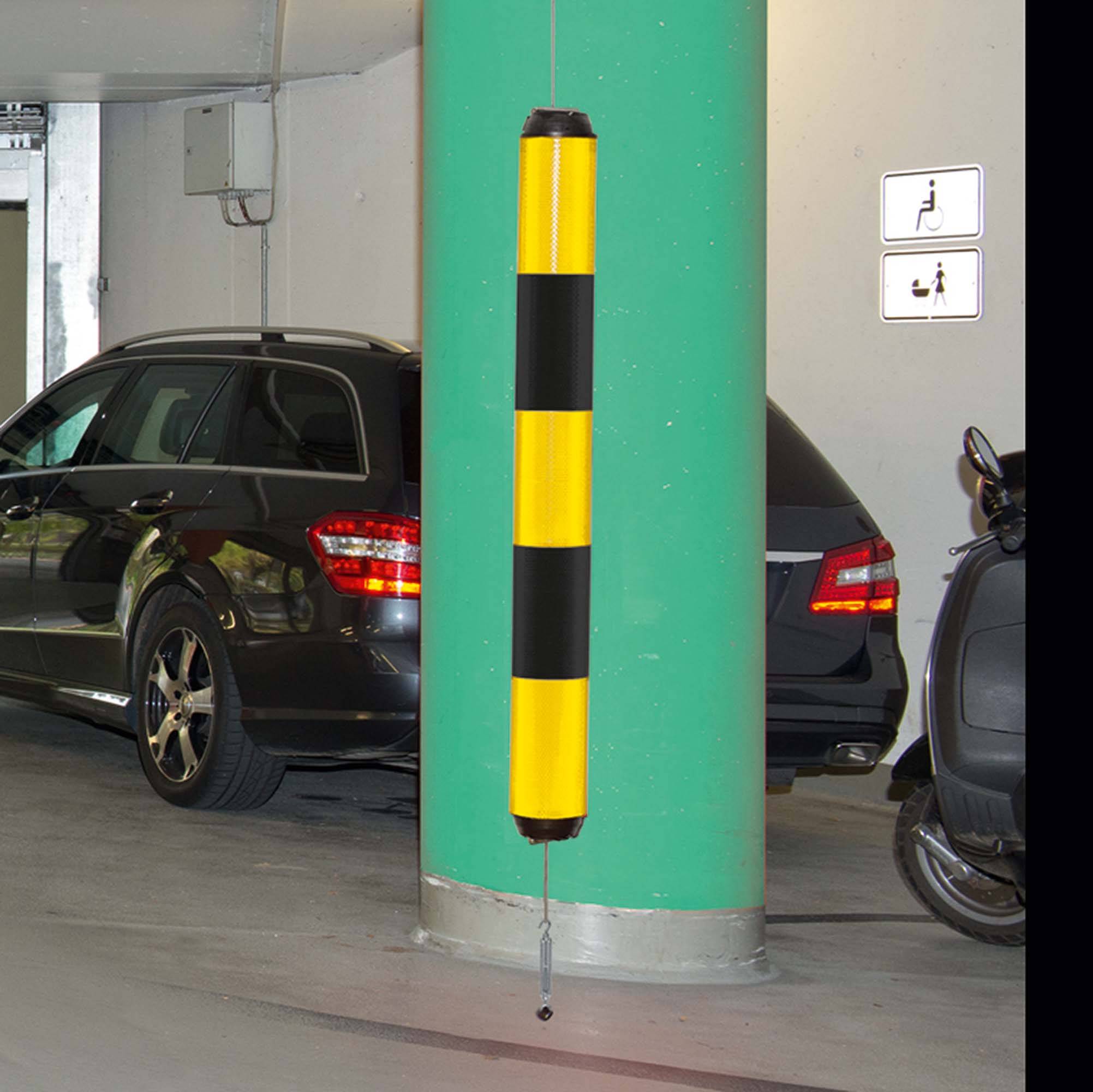 LeitPin-Boje, Polyethylen, gelb reflektierend mit schwarzen Streifen, komplett m