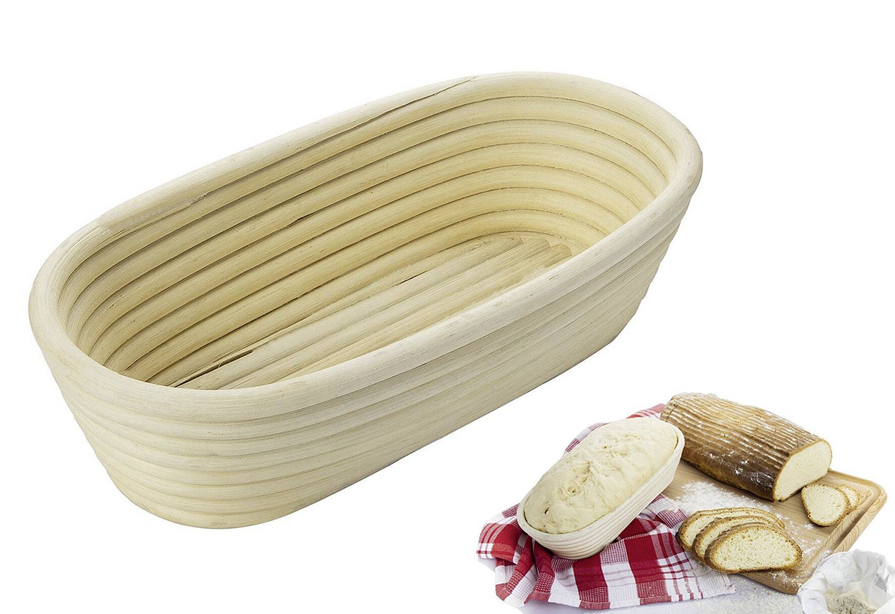 Westmark Gärkörbchen, Für 750-1000g Brotteig, Oval, Länge: ca. 28 cm,