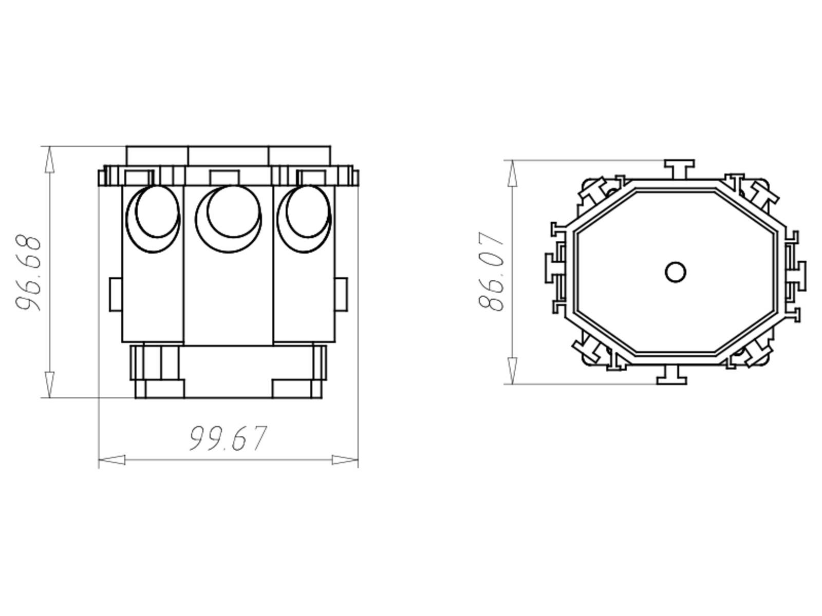 Kaiser Elektro 1265-11 Decken-Verbindungsdose halogenfrei (L x B) 94 mm x 75 mm 1 St.