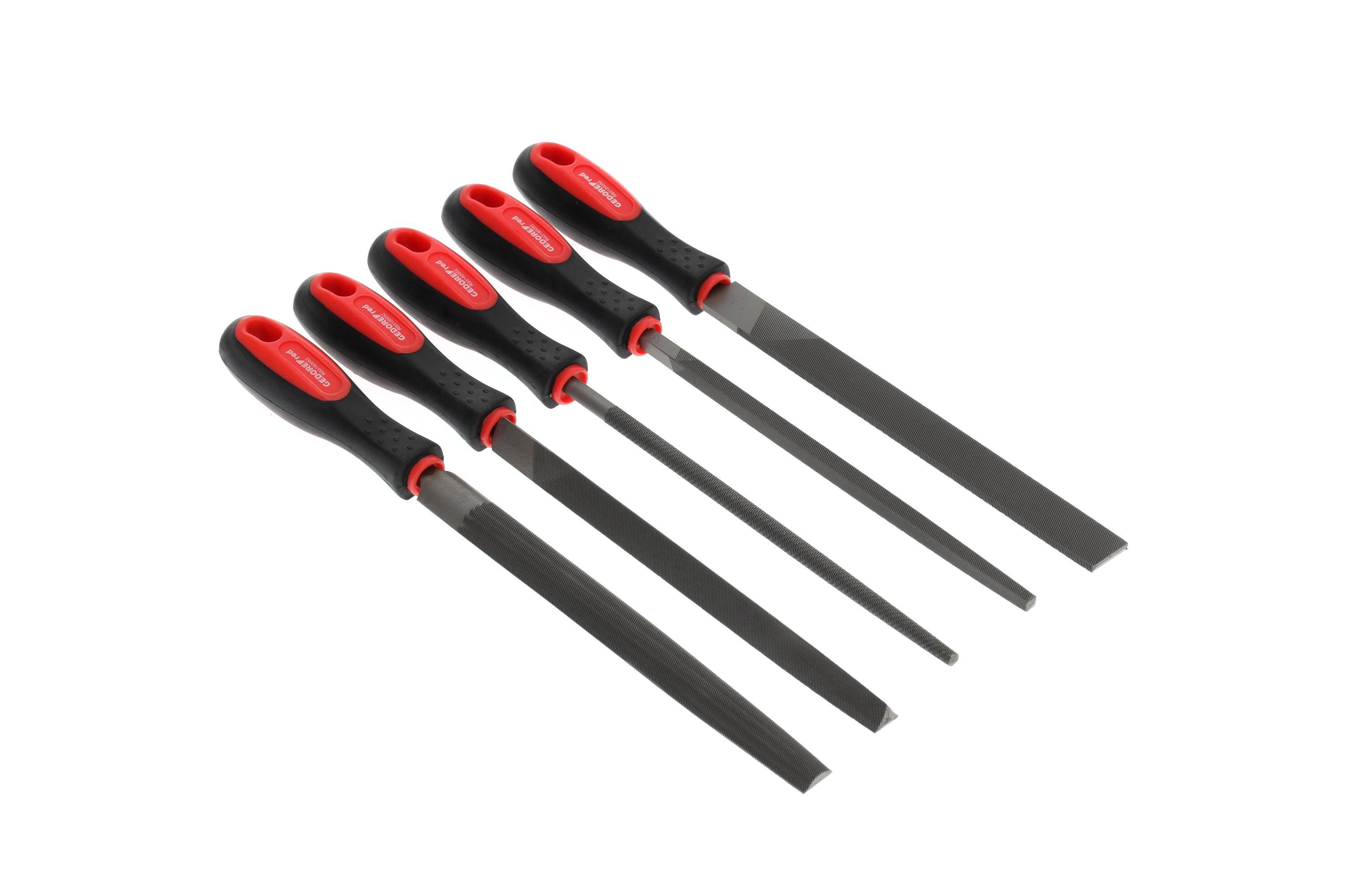 Gedore RED 3301597 Feilensatz 3-kant + 4-kant + flach + rund + halbrund 5-teilig Länge 310 mm 1 St.
