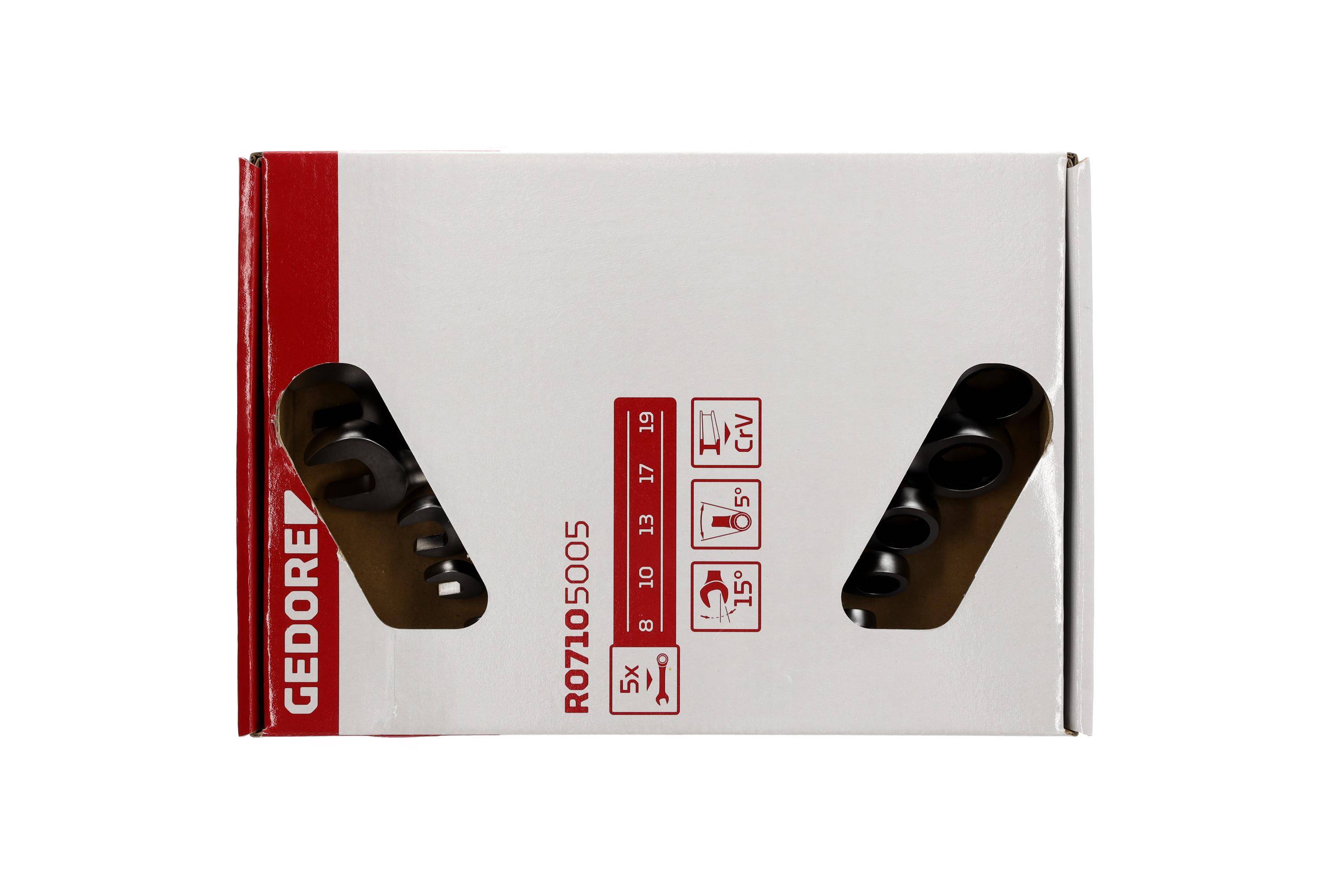 Gedore RED 3300849 R07105005 Ring-Maulschlüssel-Satz 5teilig Schlüsselweite (Metrisch) 07 - 29 mm