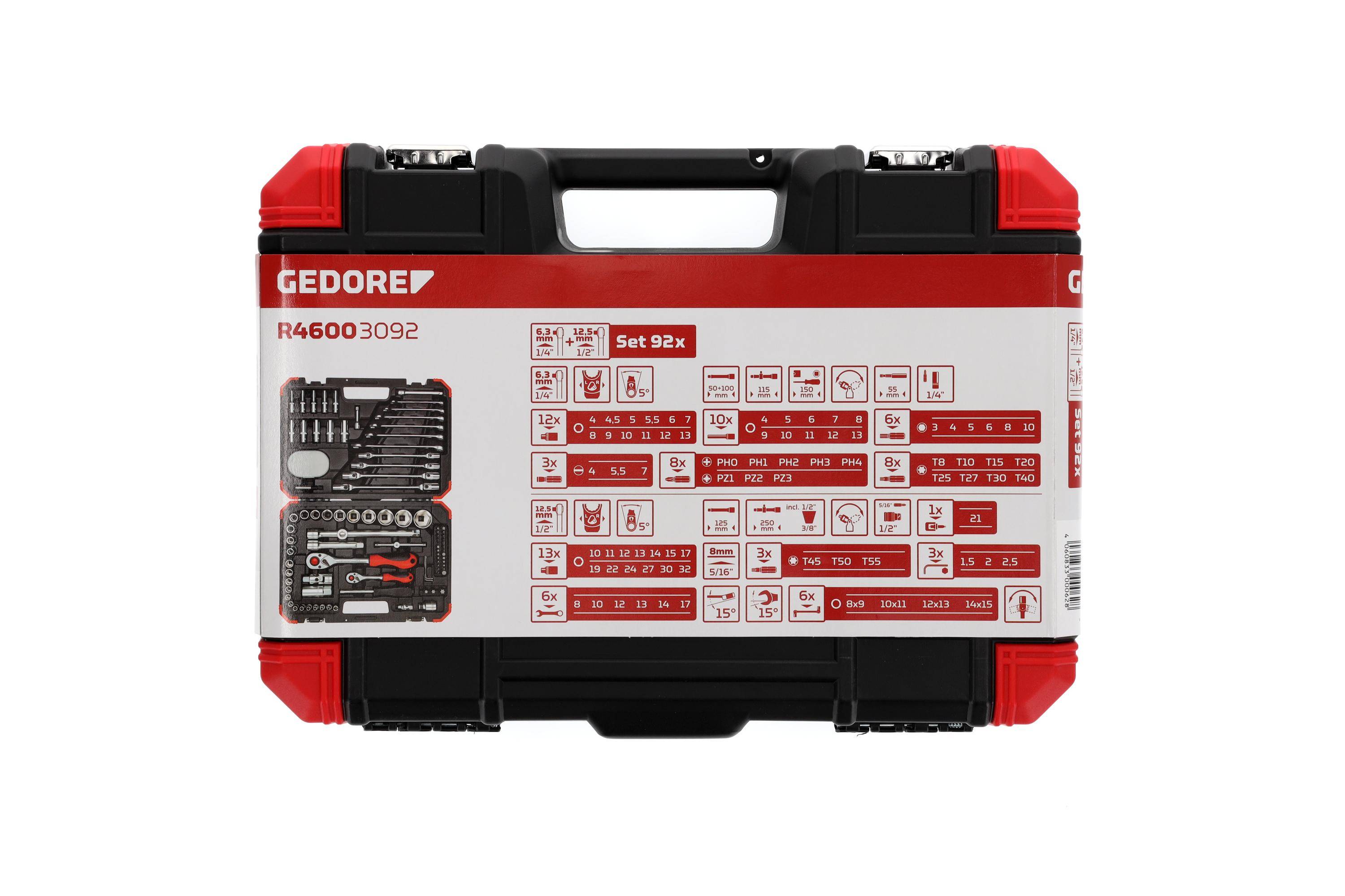 Gedore RED R46003092 Steckschlüsseleinsatz-Set 92teilig 3300062