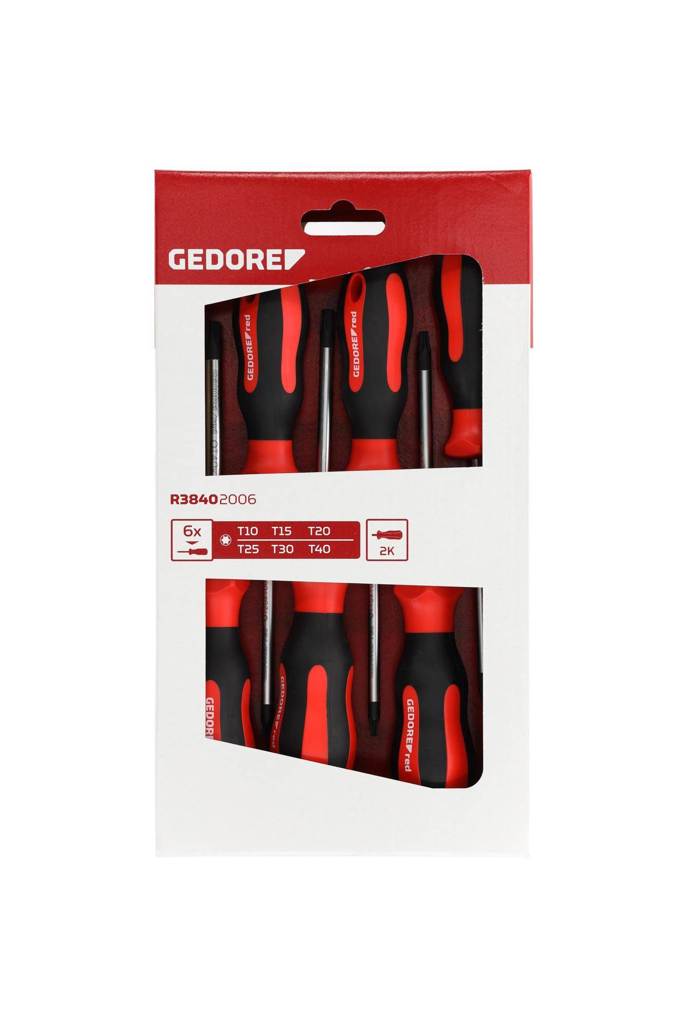 Gedore RED R38402006 Schraubendreher-Set 6teilig Innen-Sechsrund (TX)