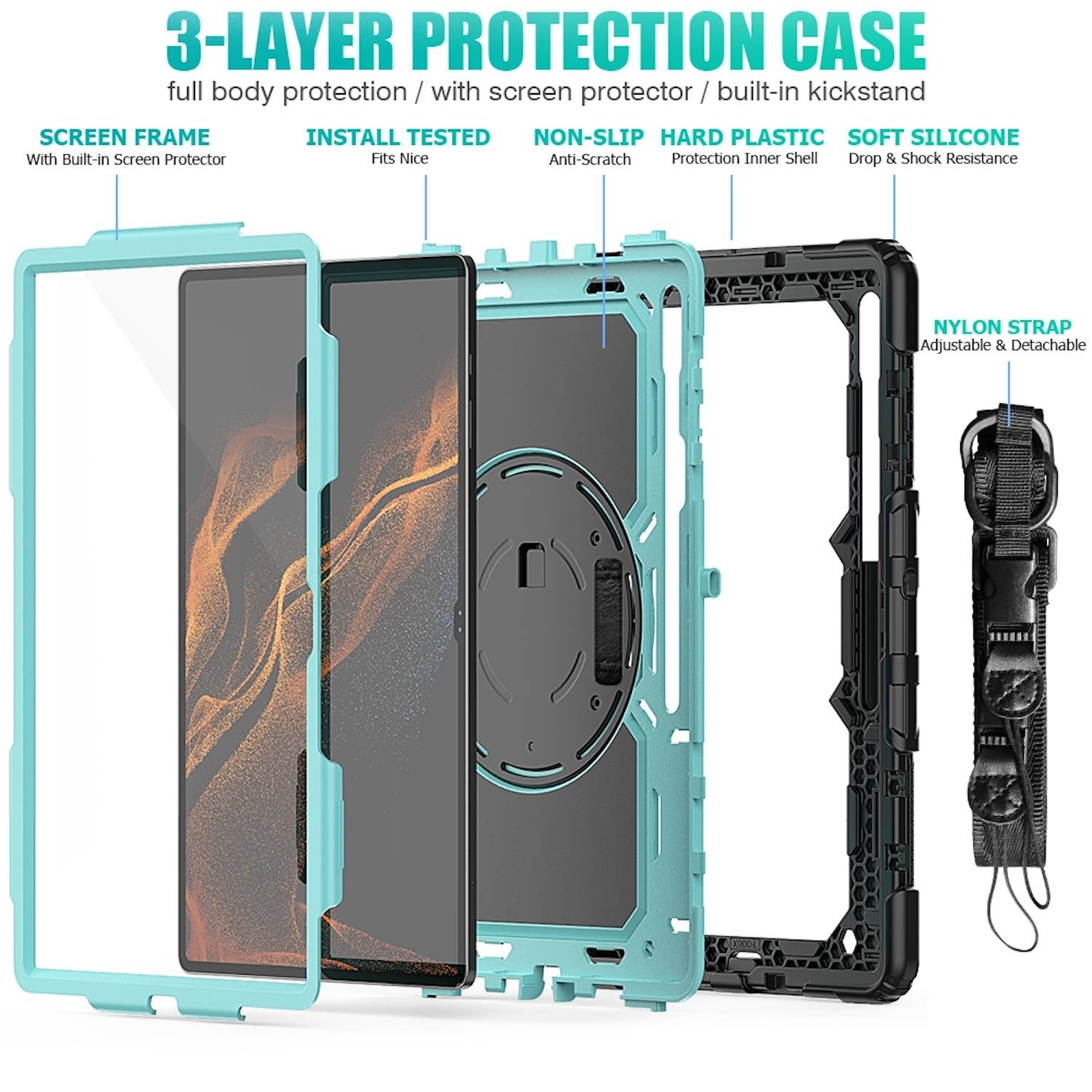 Für Xiaomi 14 Pro View Spiegel Handy Smart Cover Wake UP Funktion Case Dunkelblau