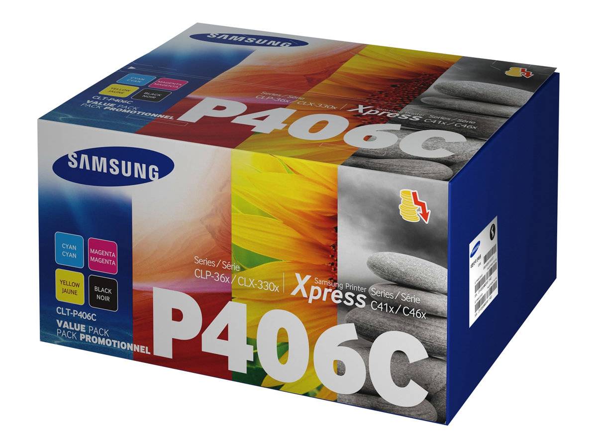 HP Toner Samsung CLT-P406C Original Kombi-Pack Schwarz, Cyan, Magenta, Gelb 1500 Seiten SU375A