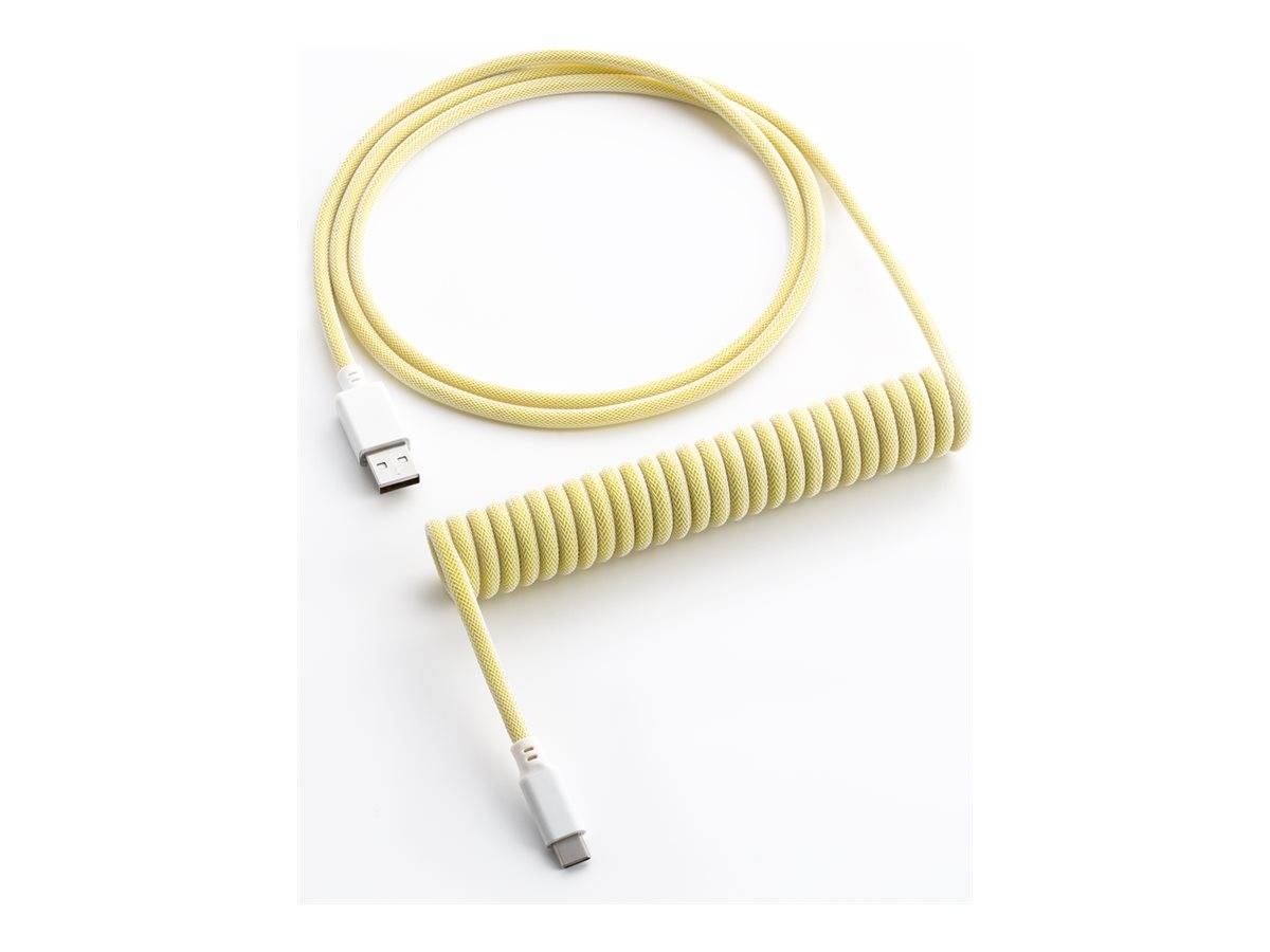 Classic Coiled Keyboard Cable USB-C to USB Type A, Lemon Ice - 150cm