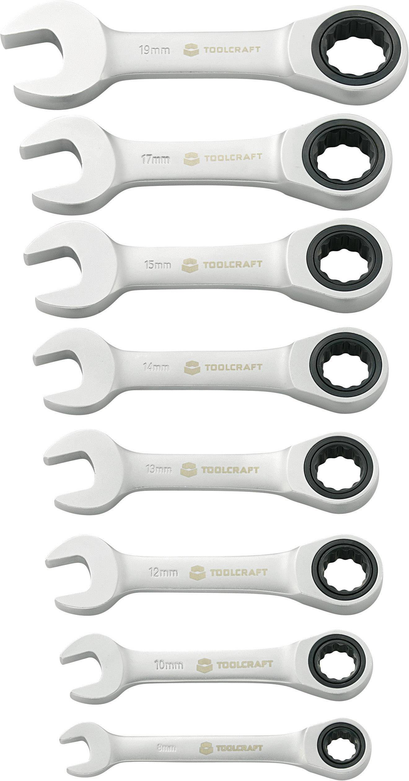 TOOLCRAFT 824125  Knarren-Ring-Maulschlüssel-Satz 8teilig 8 - 19 mm