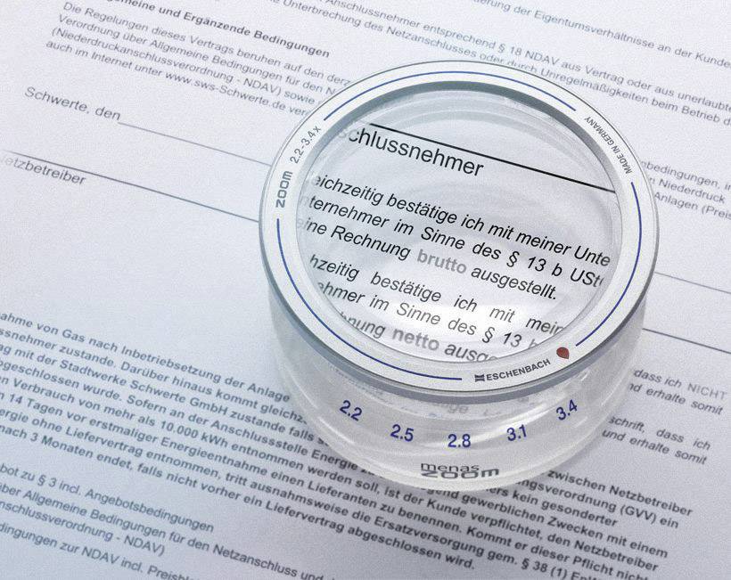 Eschenbach 14388 MENAS ZOOM Handlupe Vergrößerungsfaktor: 3.4 x Linsengröße: (Ø) 65 mm