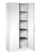 Flügeltürenschrank Asisto, Serie Asisto, Korpus: RAL 9016 Verkehrsweiß, Front: RAL 9016 Verkehrsweiß