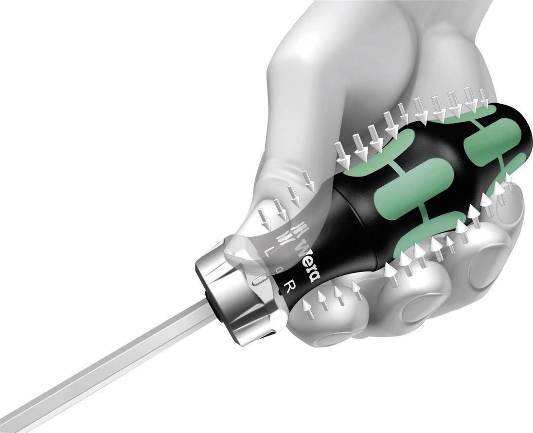 Wera 816 RA Werkstatt Ratschen-Schraubendreher 1/4" (6.3 mm) DIN 3126, DIN ISO 1173