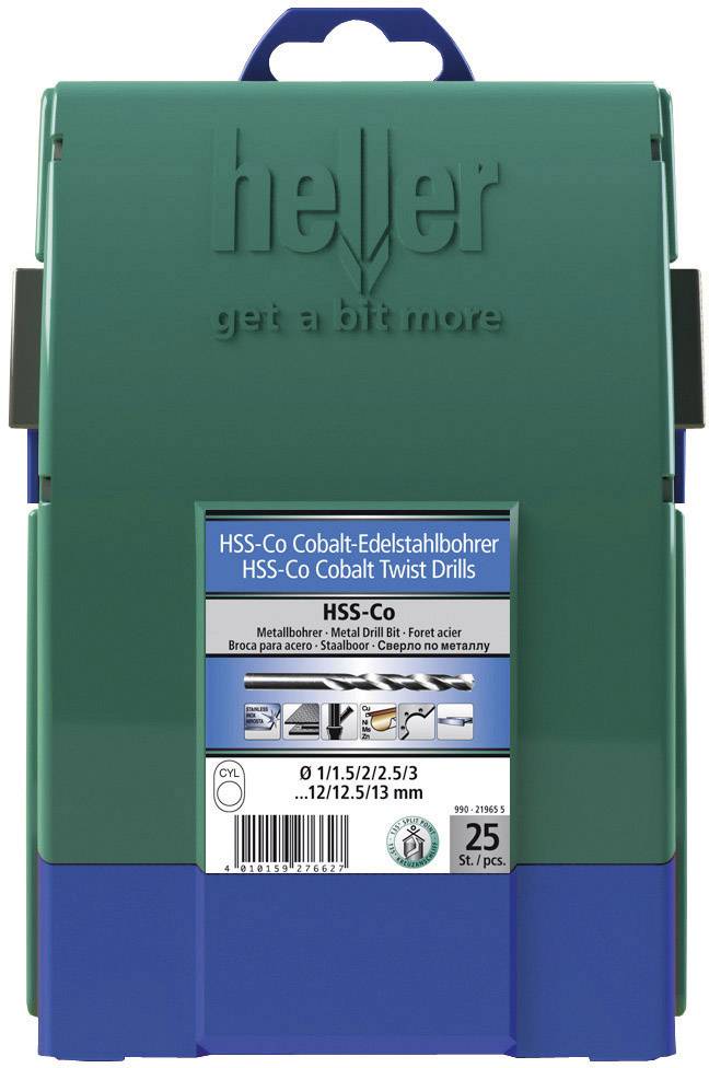 Heller 21965 5 HSS Metall-Spiralbohrer-Set 25teilig 1 mm, 1.5 mm, 2 mm, 2.5 mm, 3 mm, 3.5 mm, 4 mm, 4.5 mm, 5 mm, 5.5 mm, 6 mm