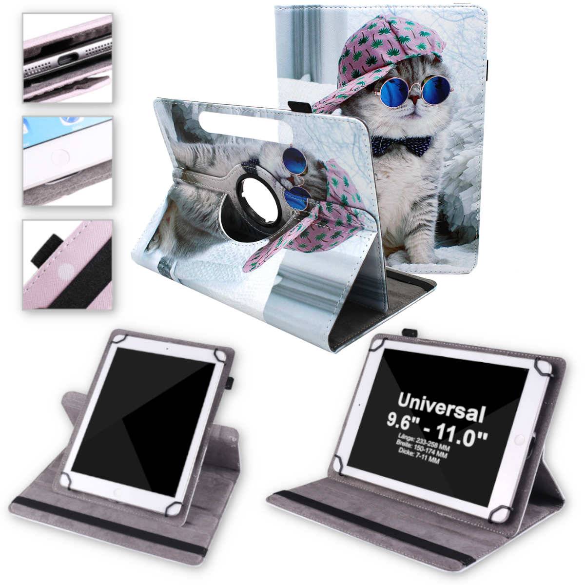 Für Apple iPad Air 2022 / 2020 4 / 5 Gen 360 Grad Rotation Universell Motiv 9 Tablet Tasche Kunst Leder Hülle Etuis