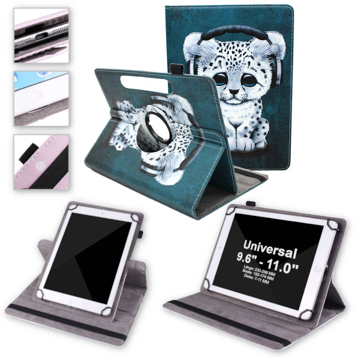 Für Apple iPad Air 2022 / 2020 4 / 5 Gen 360 Grad Rotation Universell Motiv 18 Tablet Tasche Kunst Leder Hülle Etuis