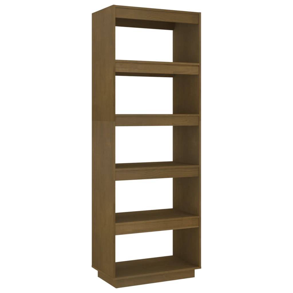 vidaXL Bücherregal/Raumteiler Honigbraun 60x35x167 Massivholz Kiefer