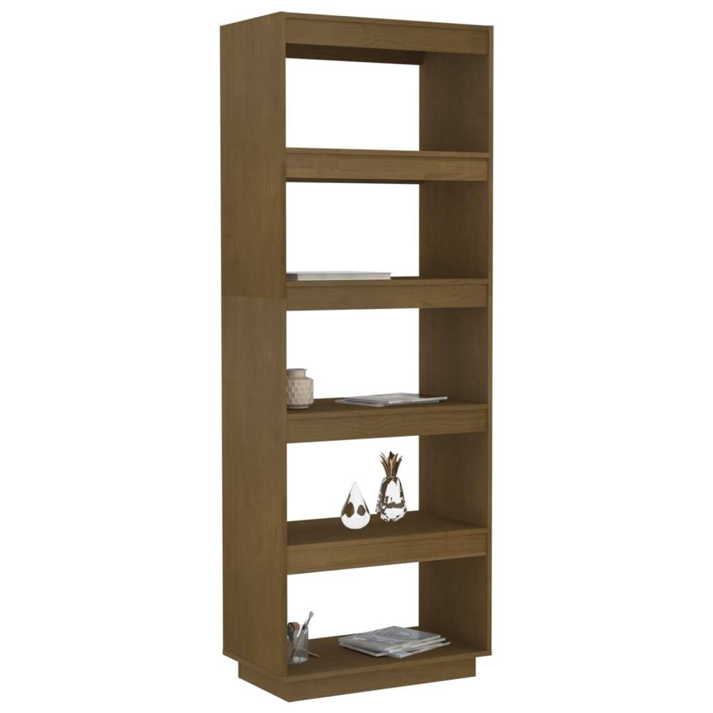 vidaXL Bücherregal/Raumteiler Honigbraun 60x35x167 Massivholz Kiefer