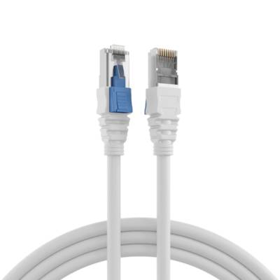 RJ45 Patchkabel Cat.6A S/FTP LSZH -- BC AWG26 abschließbar weiß 0,5m