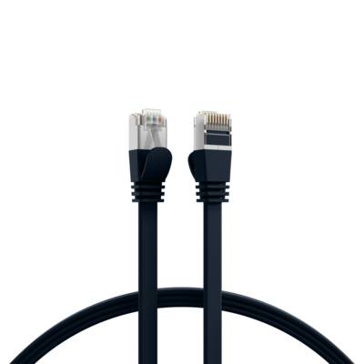 EFB Elektronik RJ45 Flachpatchkabel Cat.6a U/FTP PVC schwarz 0.15m - Kabel - Netzwerk