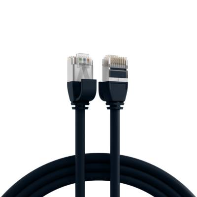 RJ45 Patchkabel Cat.6A U/FTP TPE, 4mm ultraflex schwarz 0,5m Kupferverkabelung