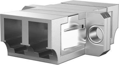 Kupplung LC Duplex MM Metall ,Geh:SC SX, Keramikhülse, quad. Staubschutz