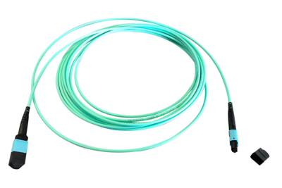 MTP®(F)-MTP®(F) Patchkabel OM3 12 Fasern, Typ A LSZH aqua 7,5m Glasfaserverkabelung MPO / MTP MPO