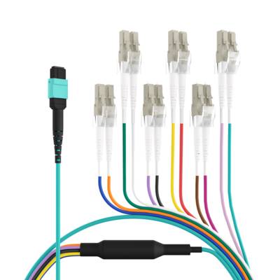 MTP®(F)-LC Trunkkabel OM3 12 Fasern -- Typ B LSZH aqua 10m Glasfaserverkabelung MPO / MTP MTP +