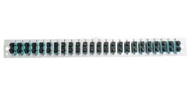 Bestückte Frontblende mit 24 x SC Duplex Kupplung OM3 vertikal grau - 0,43 m - D