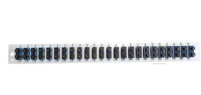 Bestückte Frontblende mit 24 x SC Duplex Kupplung OS2 vertikal grau - 0,43 m - D