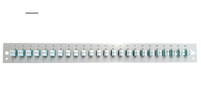 Bestückte Frontblende mit 24 x LC Duplex Kupplung OM3 grau - 0,43 m - Duplex