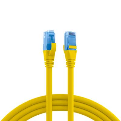 RJ45 Patchkabel Cat.6A U/UTP LSZH -- Premium 500MHz gelb 0,15m SALE Kupferverkabelung