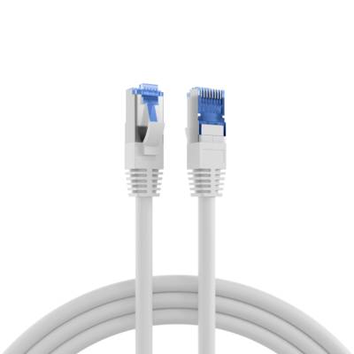 RJ45 Patchkabel Cat.6A S/FTP TPE, Cat.7 Rohkabel superflex weiß 4m Kupferverkabelung