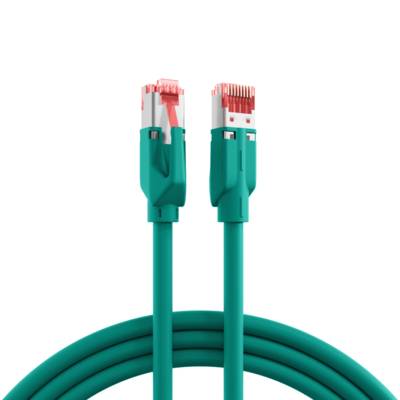 RJ45 Patchkabel Cat.5e SF/UTP PUR, TM21 Tülle gelb schleppfähig grün 15m Kupferverkabelung