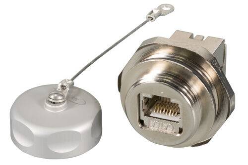 EFB-Elektronik IP67EBRJ45KSFL, IP67 Einbaubuchse, M25, RJ45 Cat.6A E-20070, für Cat.5/6/7 Kabel