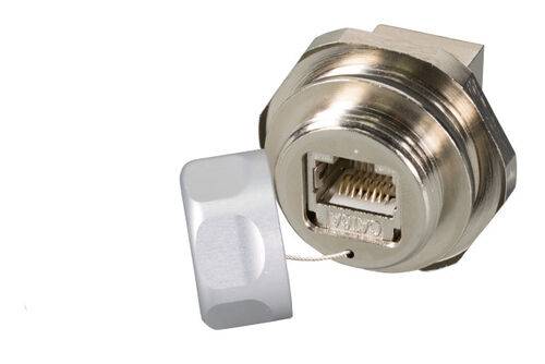 RJ45 Cat.6A IP67 Durchführungskupplung,, Buchse / Buchse, Service Port Kupferverkabelung + IP68