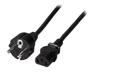 EFB-Elektronik EK508SW.0,5, Netzleitung Schutzkontakt 180° - C13 180°, schwarz, 0,5 m, 3 x 0,75 mm²