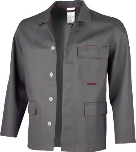 Qualitex Arbeitsjacke 'robust' in dunkelgrau, Größe: 50 - Langjacke BW 370 g - Schweisser-Werkstattjacke