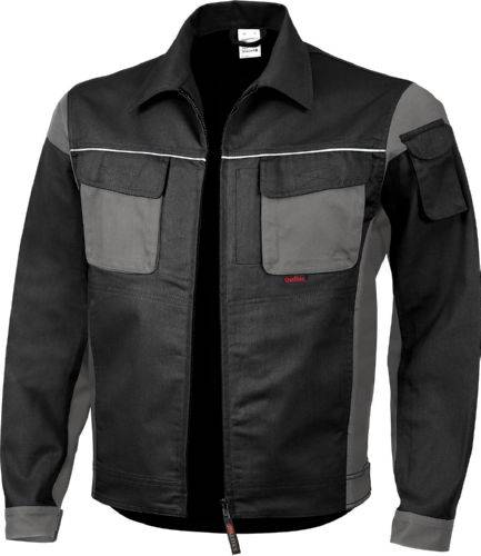 Qualitex Arbeitsjacke 'PRO' in schwarz/grau, Größe: 68 - Bundjacke MG 245 g - PROfessionals-Werkstattjacke