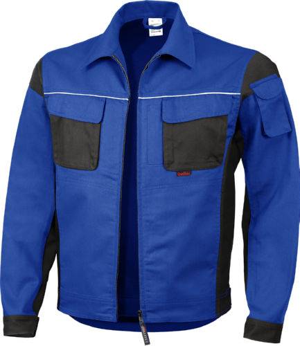 Qualitex Arbeitsjacke 'PRO' in kornblau/schwarz, Größe: 44 - Bundjacke MG 245 g - PROfessionals-Werkstattjacke