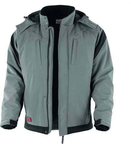 Qualitex Arbeitsjacke 'PRO' in grau/schwarz, Größe: XXL - wetterfeste Winterjacke - Softshelljacke