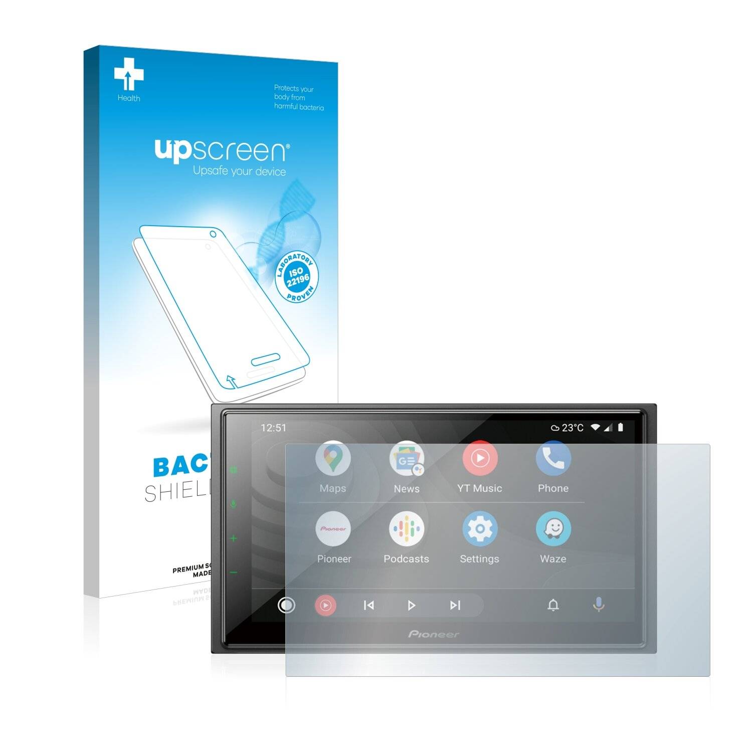 upscreen Bacteria Shield Clear Premium Antibakterielle Displayschutzfolie für Pioneer