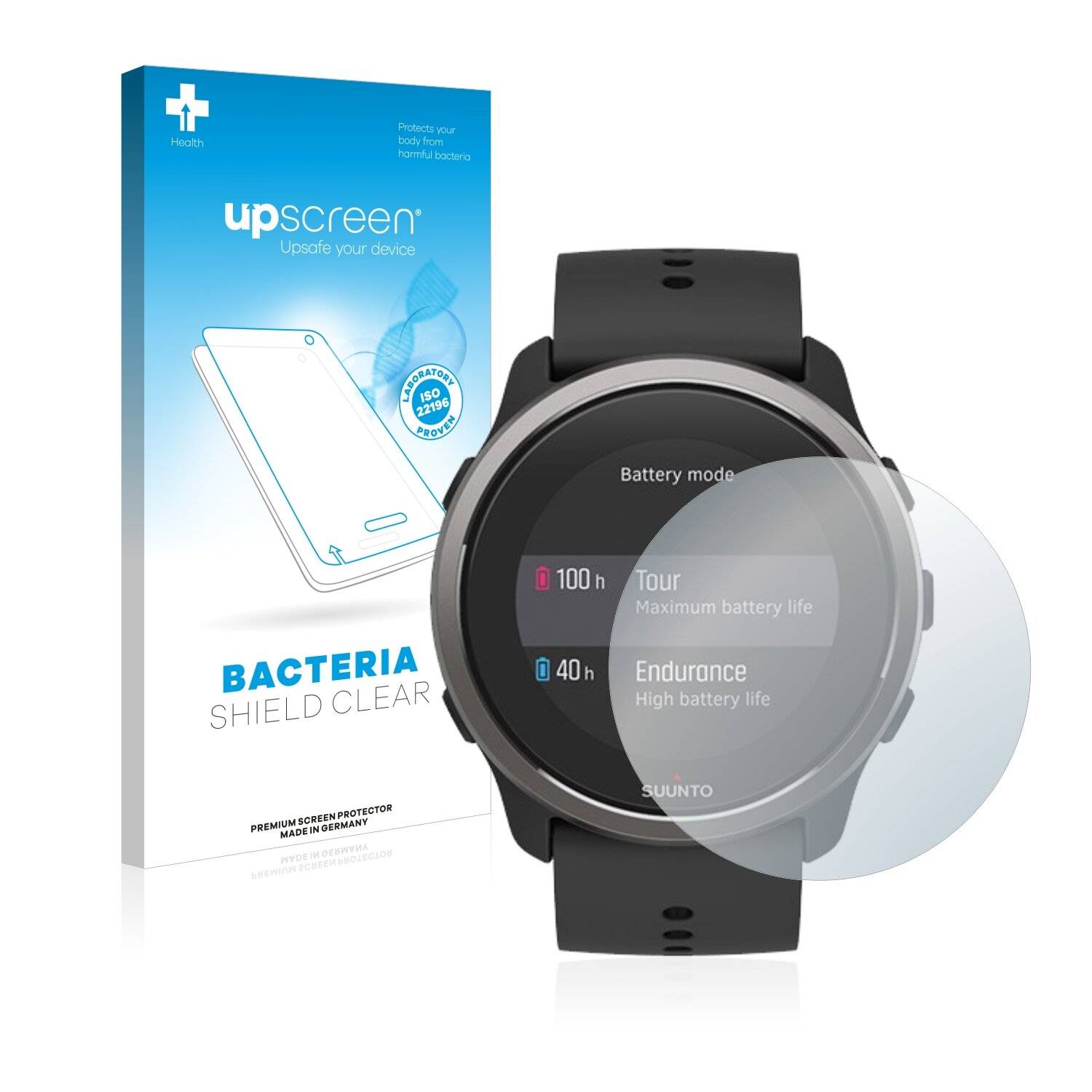 upscreen Bacteria Shield Clear Premium Antibakterielle Displayschutzfolie für Suunto 5