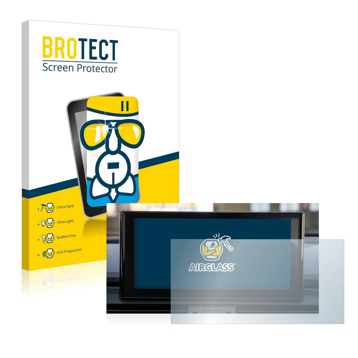 BROTECT AirGlass Flexible Schutz Glas Folie für Audi Q5 2021 MMI Navigation Plus 10.1" Klar Transparent