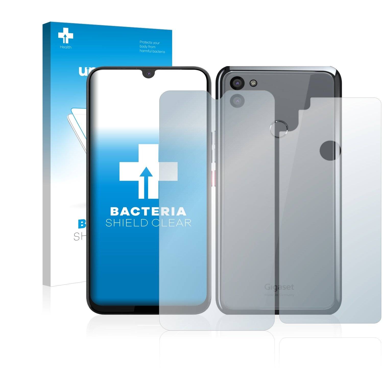 upscreen Bacteria Shield Schutzfolie für Gigaset GS5 (Display+Rückseite) - Antibakteriell