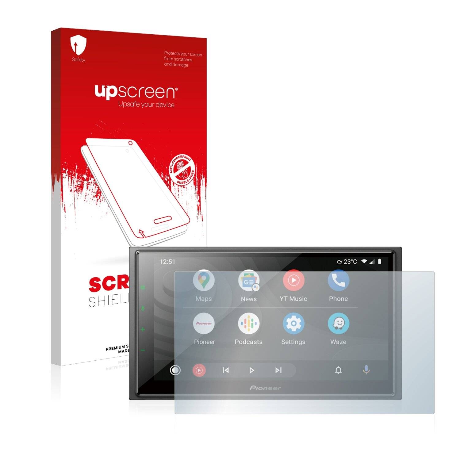 upscreen Scratch Shield Clear Premium Displayschutzfolie für Pioneer