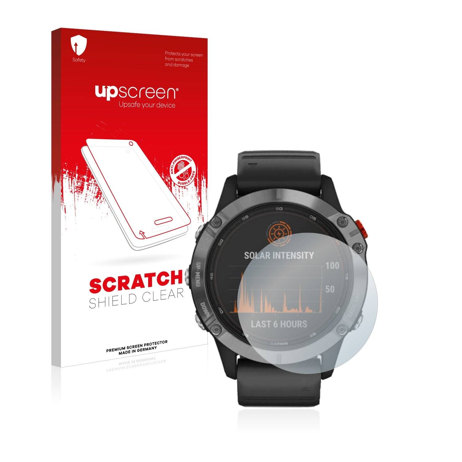 upscreen Scratch Shield Clear Premium Displayschutzfolie für Garmin Fenix 6